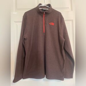 The North Face Brown and Orange Half Zip Pullover Fleece XL